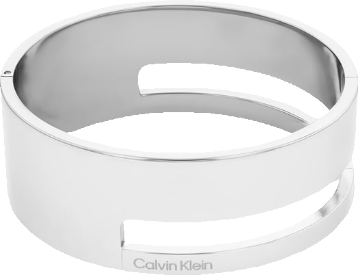 Two-Tone Stainless Steel Geometric Bangle Bracelet