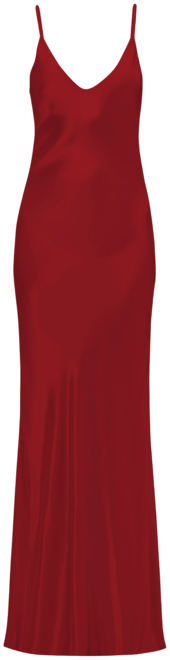 Low Back Cami Floor-Length Dress In Poppy Red