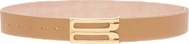 Jumbo Frame Belt In Camel Leather
