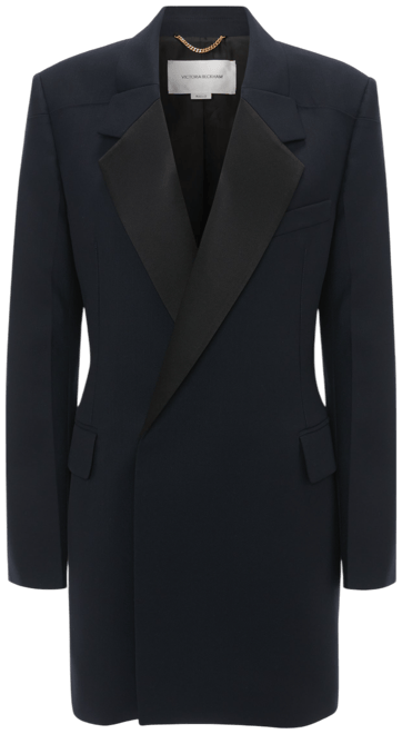 Fold Shoulder Detail Dress In Midnight