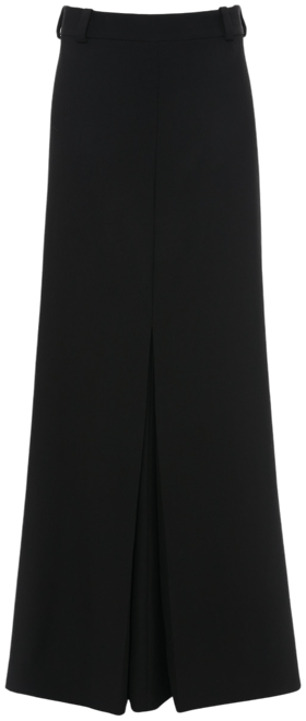 Floor-Length Box Pleat Skirt In Black