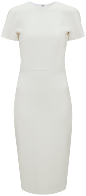 Fitted T-shirt Dress In Ivory | Designer Dresses | Victoria