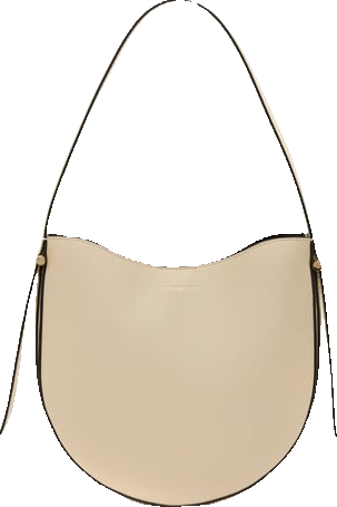 Medium Dia Hobo Bag In Ivory Smooth Leather
