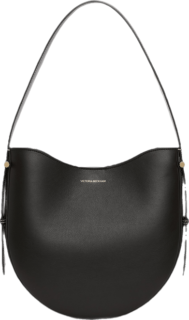 Medium Dia Hobo Bag In Black Smooth Leather