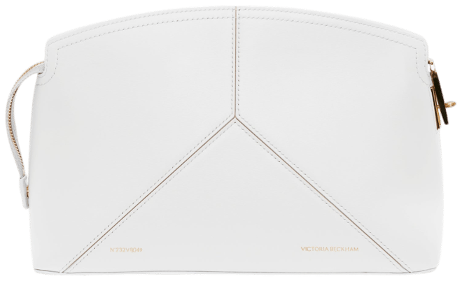 Victoria Clutch Bag In White Leather