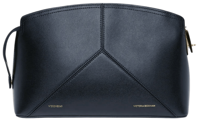 Victoria Clutch Bag In Navy Leather