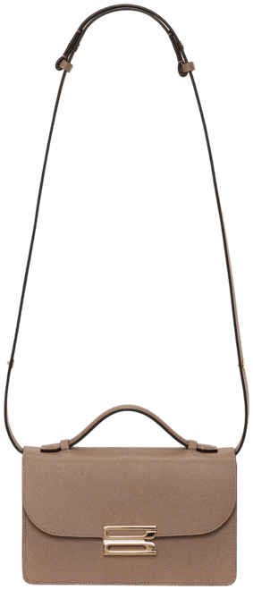 Mini Dorian Bag In Dove Grey Grained Leather