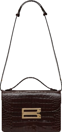Dorian Bag In Dark Brown Croc Embossed Leather