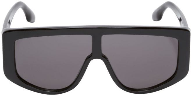 Acetate Visor Sunglasses In Black