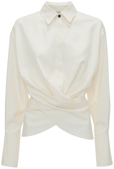Wrap Front Blouse In Off White