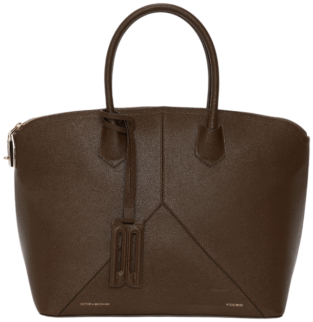 Victoria Top Handle Bag In Khaki Leather