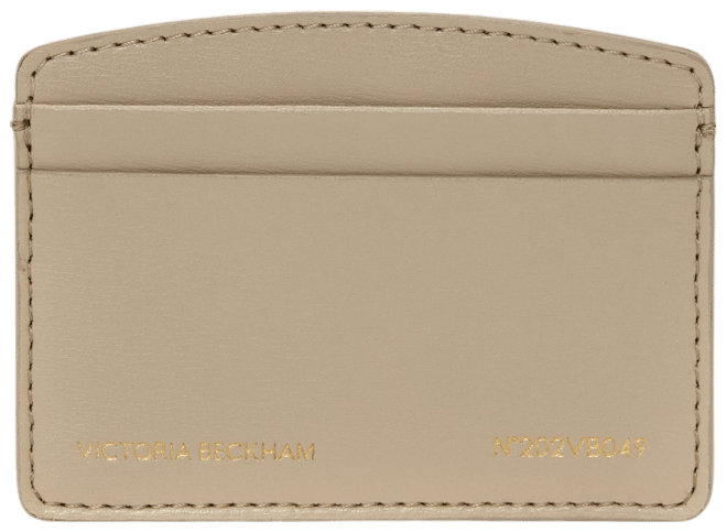 Victoria Card Holder In Taupe Grained Leather