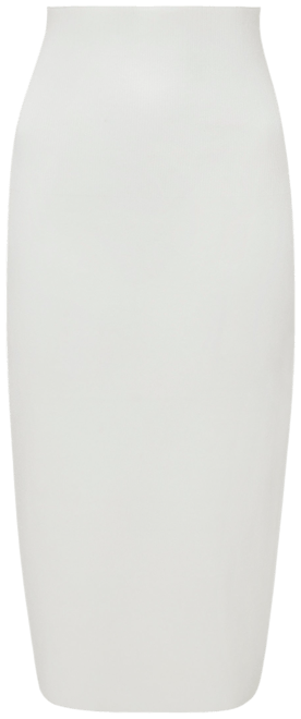 Fitted Midi Skirt In White