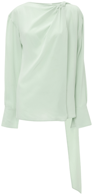 Twist Detail Scarf Top In Jade