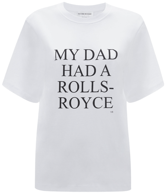 'My Dad Had A Rolls-Royce' Slogan T-Shirt In White