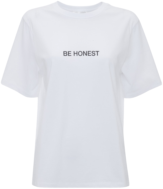 Be Honest' Slogan T-Shirt In White