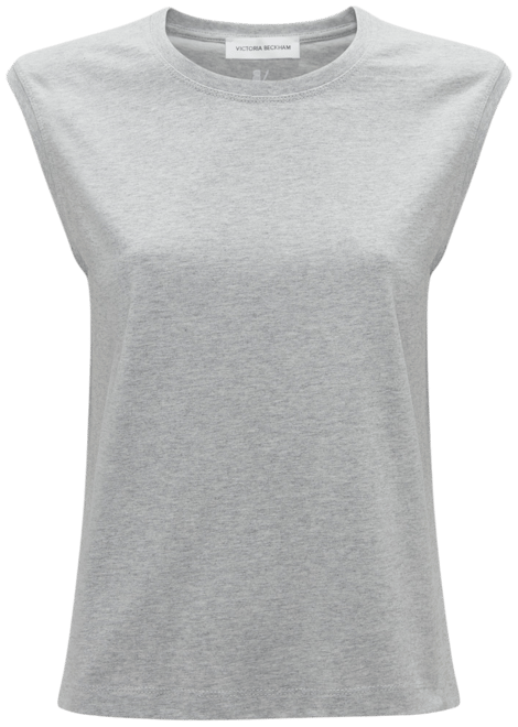 Sleeveless T-Shirt In Grey Marl
