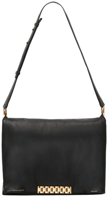 Puffy Jumbo Chain Pouch In Black Leather – Victoria Beckham UK