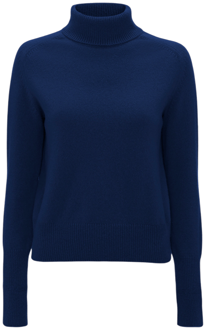 Polo Neck Jumper In Navy