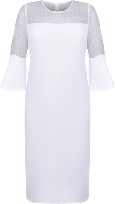 Women's Illusion Neck Scuba Dress