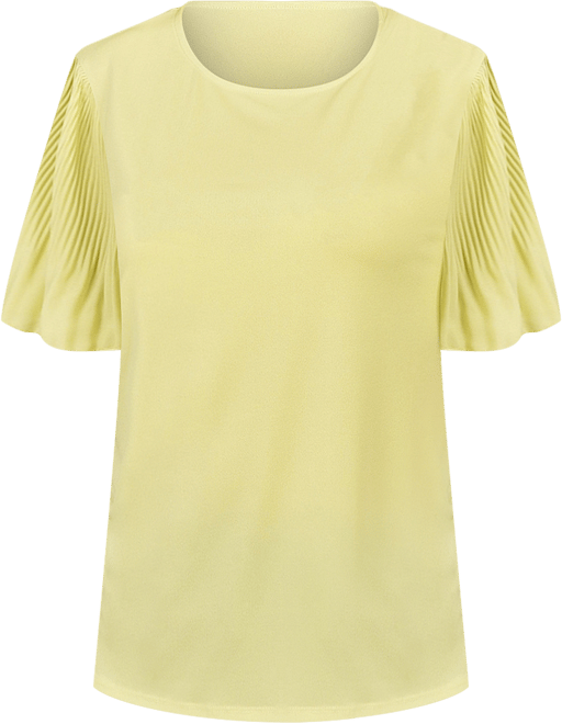 Petite Pleated-Sleeve Top