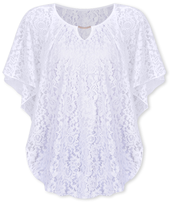 Women's Lace Poncho Top with Bar