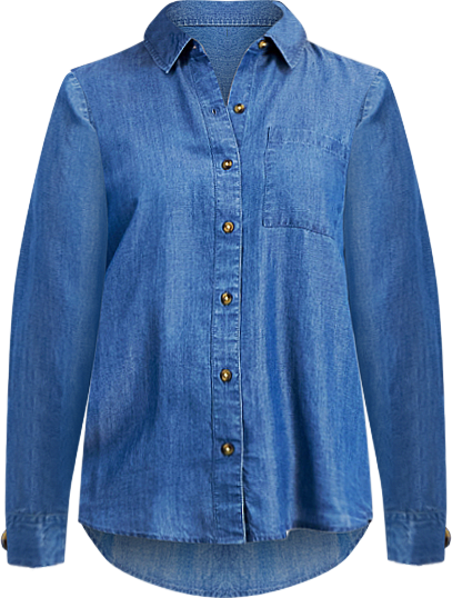 Petite Perfect Chambray Button-Front Shirt, Created for Macy's