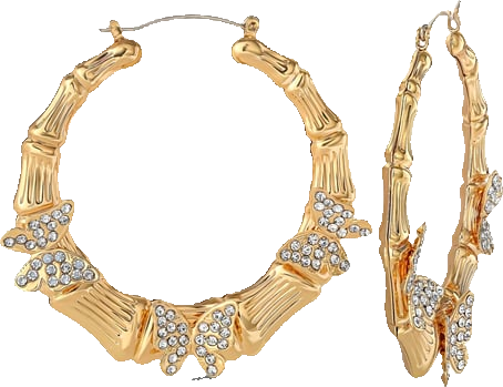 Butterfly on Hoops Earrings