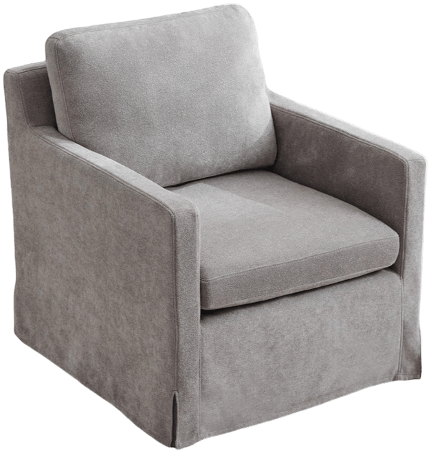 Streamdale Gray Chenille Swivel Accent Chair with Cushions