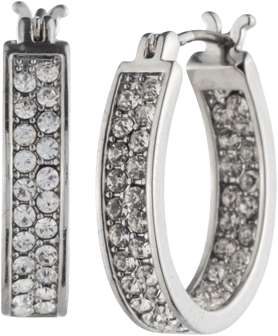 Crystal Pave In & Out Extra Small Hoop Earrings, 0.48"