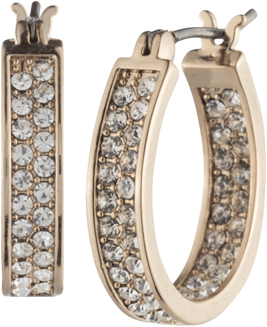 Crystal Pave In & Out Extra Small Hoop Earrings, 0.48"