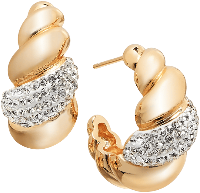 Crystal Twist Hoop Earring