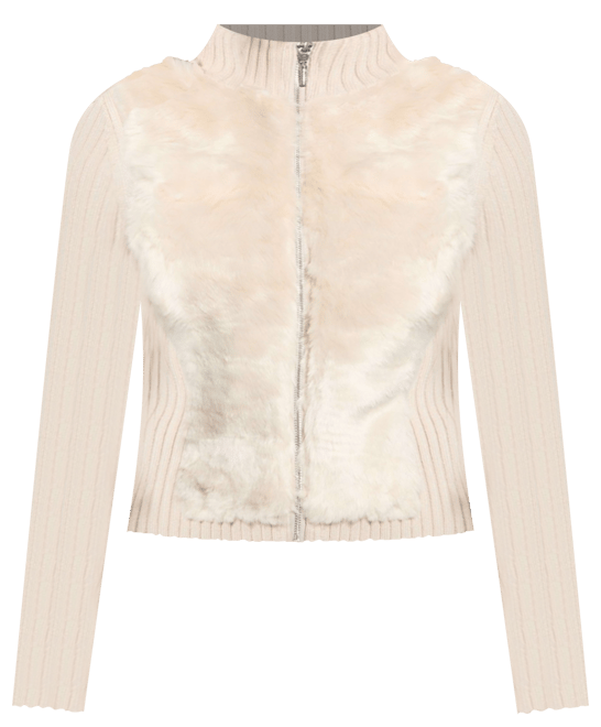 Women's Mila Mixed Media Faux-Fur Zip-Front Cardigan