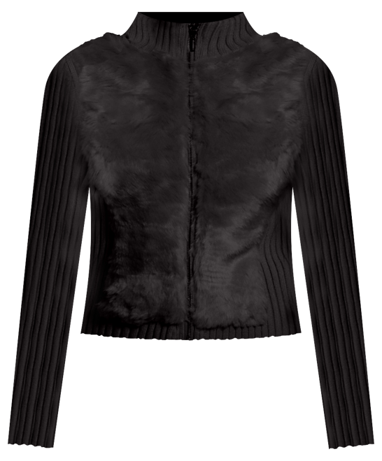 Women's Mila Mixed Media Faux-Fur Zip-Front Cardigan