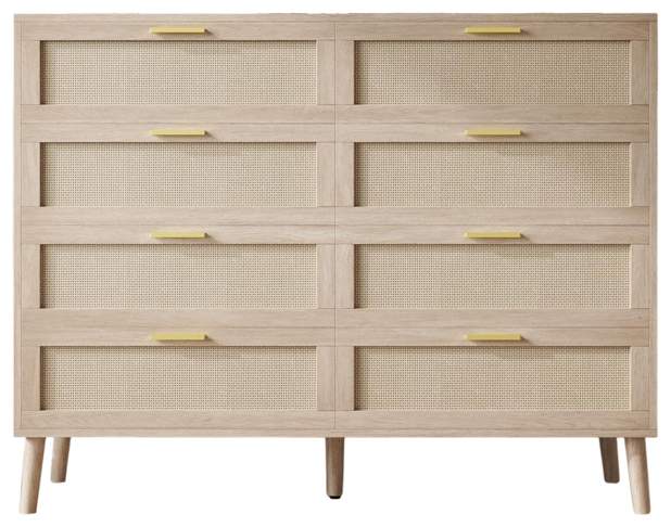 gaomon 8 Drawer Rattan Dresser