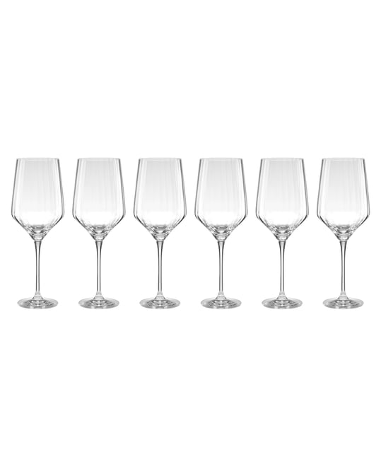 Tuscany Classics Angled Optic Wine Glasses, Set Of 6