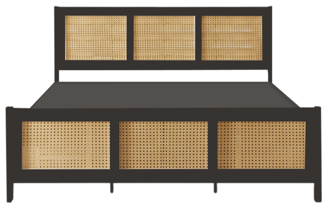 gaomon King Size Rattan Bed Frame with Headboard, Boho Cane Platform Bed Frame with Strong Metal Slat