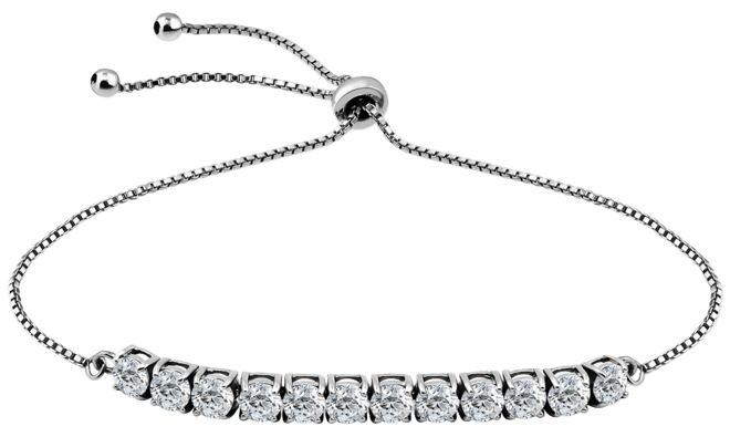 Cubic Zirconia Curved Bar Bolo Bracelet, Created for Macy's