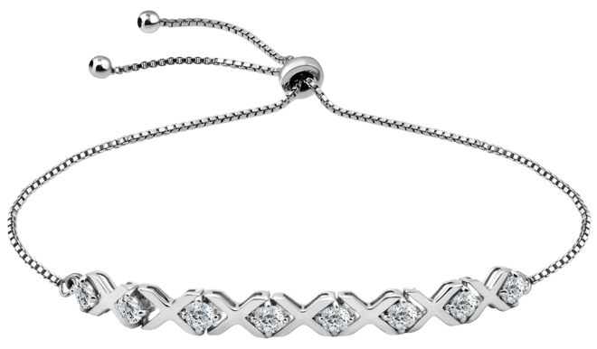 Cubic Zirconia Xo Bolo Bracelet, Created for Macy's