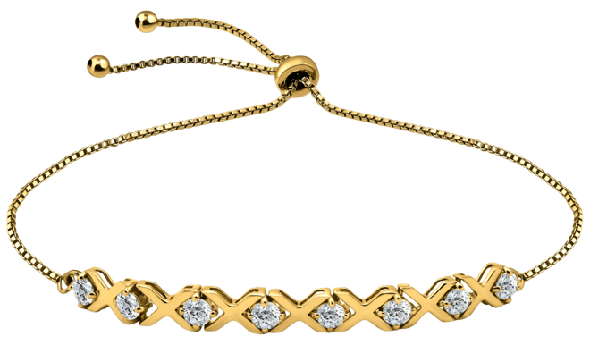 Cubic Zirconia Xo Bolo Bracelet, Created for Macy's