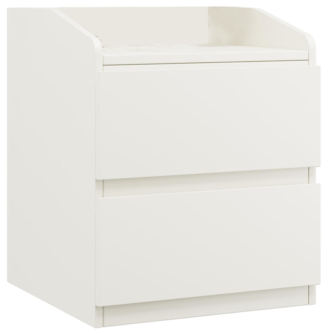 Nightstand with 2 Drawer Modern Side Table with Storage Wide End Table