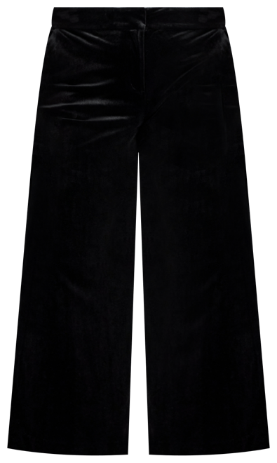 Plus Size Velvet Mid-Rise Wide-Leg Pants