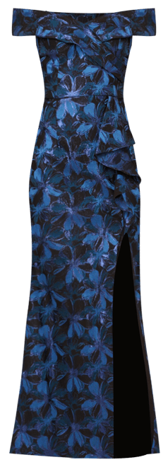 Women's Jacquard Off-The-Shoulder Gown