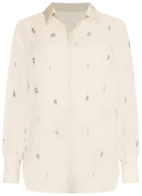 Antonio Melani Priscilla Organza Sheer Jewel Embellished Point