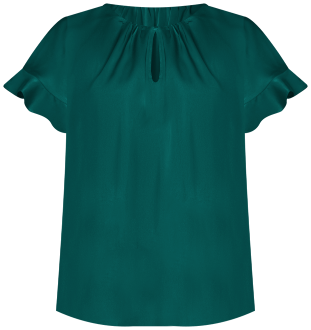 Women's Short-Sleeve Flutter Blouse