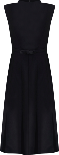 Women's Padded Shoulder Midi Dress