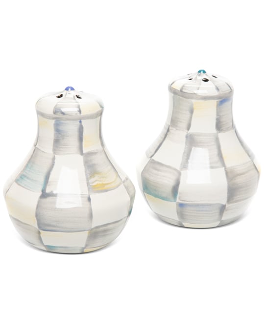 Sterling Check Salt & Pepper Shakers