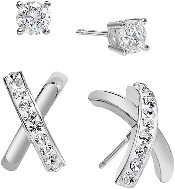 Crystal Duo Stud Earring Set