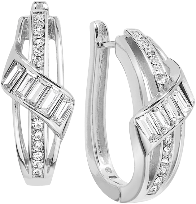 Crystal Hinged Hoop Earring