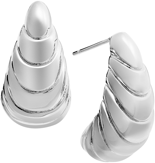 Silver, Gold Plated Brass Textured Earring